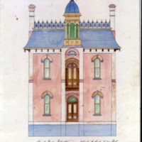 Front plan of a public hall and mechanics' institute to be erected in Weston by the council thereof.  