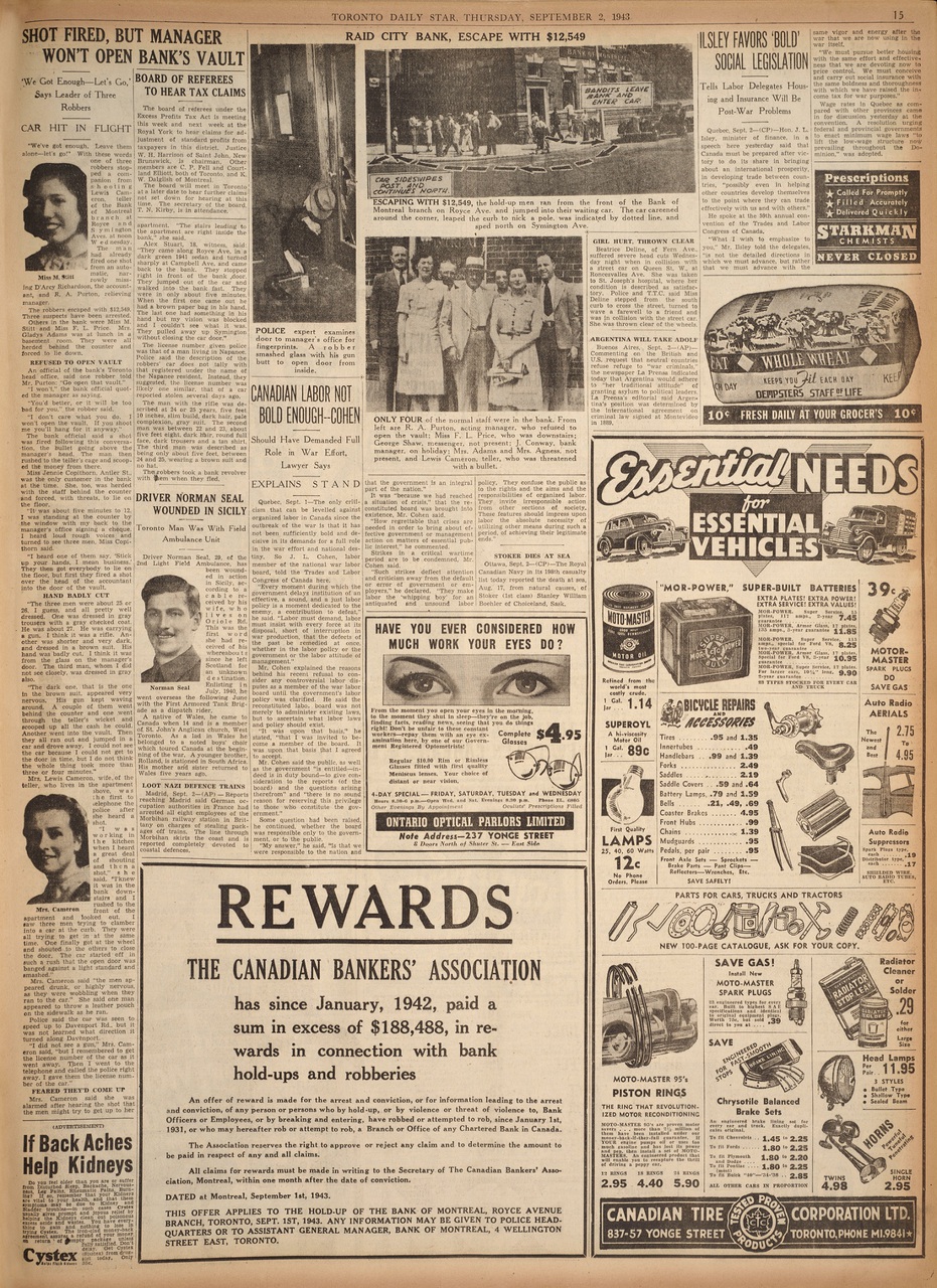 Toronto Daily Star, September 2, 1943, page 15
