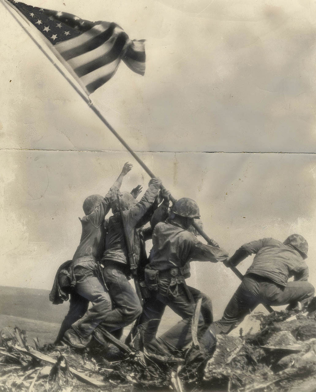 Marines raise the flag at Iwo Jima