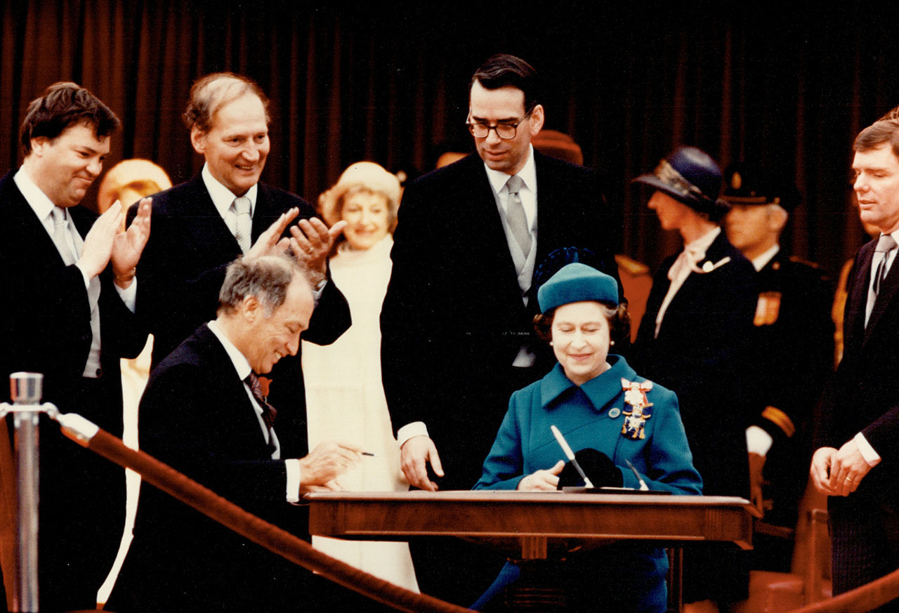 Signing of the Proclamation of the Constitution Act