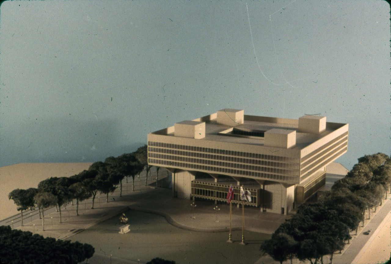 I.  M. Pei & Associates entry, City Hall and Square Competition, Toronto, 1958, architectural model