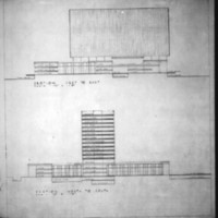 Adamson & Associates entry City Hall and Square Competition, Toronto, 1958, section west to east and section north to south
