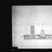 T. R. Feinberg entry City Hall and Square Competition, Toronto, 1958, section drawing