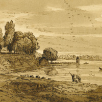 Toronto harbour in 1820, looking east