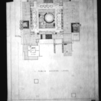 Hans G. Egli entry City Hall and Square Competition, Toronto, 1958, public access floor plan