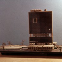 Achyut P. Kanvinde entry, City Hall and Square Competition, Toronto, 1958, architectural model
