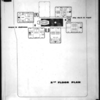 Joe J. Jordan entry City Hall and Square Competition, Toronto, 1958,  second floor plan