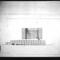 E. Albert entry City Hall and Square Competition, Toronto, 1958, south elevation and ring section