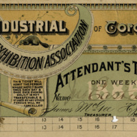 Industrial Exhibition Association of Toronto: attendant&#039;s ticket
