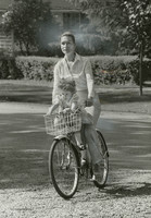 Kerry Burrows cycling with daughter